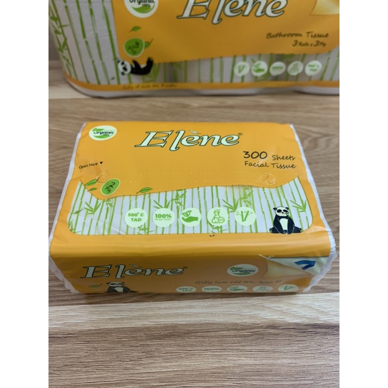 Giấy gấu trúc thương hiệu Elene gói 100 tờ 3 lớp- Giấy tre Elene