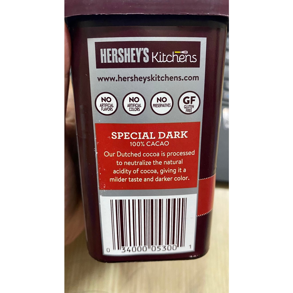 Bột cacao đắng nguyên chất Hershey's Cocoa special dark Mỹ 226g