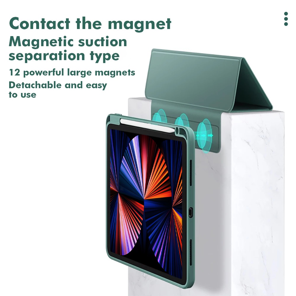 ipad Leather Case GOOJODOQ Detachable Acrylic iPad Case for iPad mini6 for iPad Gen9 Gen8 Gen7 10.2 11 inch 2020 2021 2018 for ipad Air4 10.9