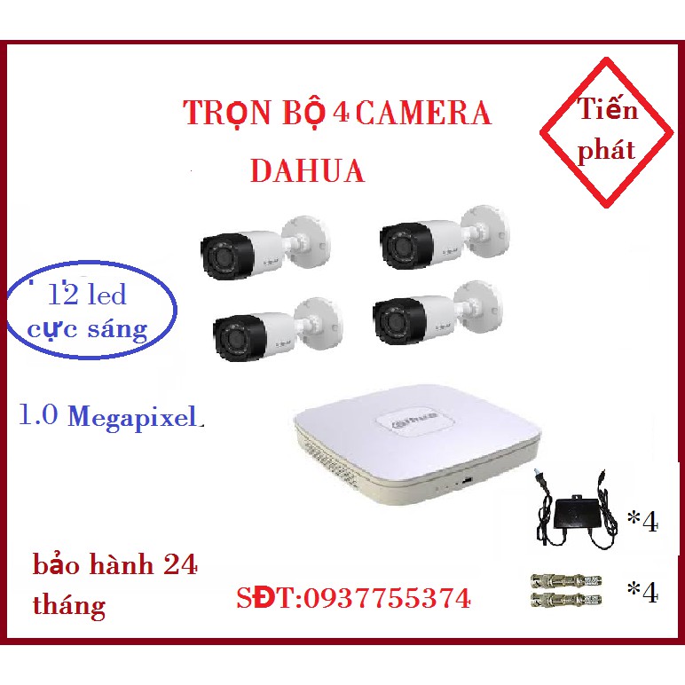 TRỌN BỘ 4 CAMERA CAMERA NGOÀI TRỜI