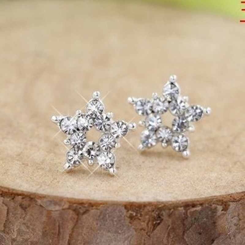 Bông Tai Mạ Bạc 925 Hình Trăng Sao Đơn Giản Sáng Tạo Phong Cách Hàn Quốc Cho Nữ