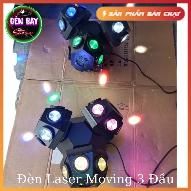 Đèn Laser Moving 3 Đầu Độc Lập 18 Mắt Led Có Laser Cảm Biến Âm Thanh Thích Hợp Cho Phòng Bay, Karaoke, Bar, Vũ Trường