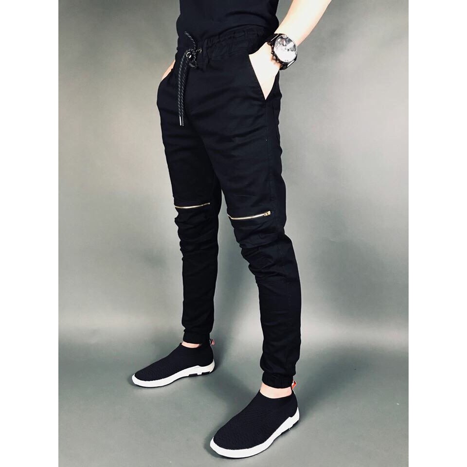 &lt;FREE SHIP&gt; QUẦN JOGGER KAKI NAM NỮ UNISEX CHẤT DÀY DẶN PHỐI DÂY KÉO GỐI CỰC CHẤT (q1k)