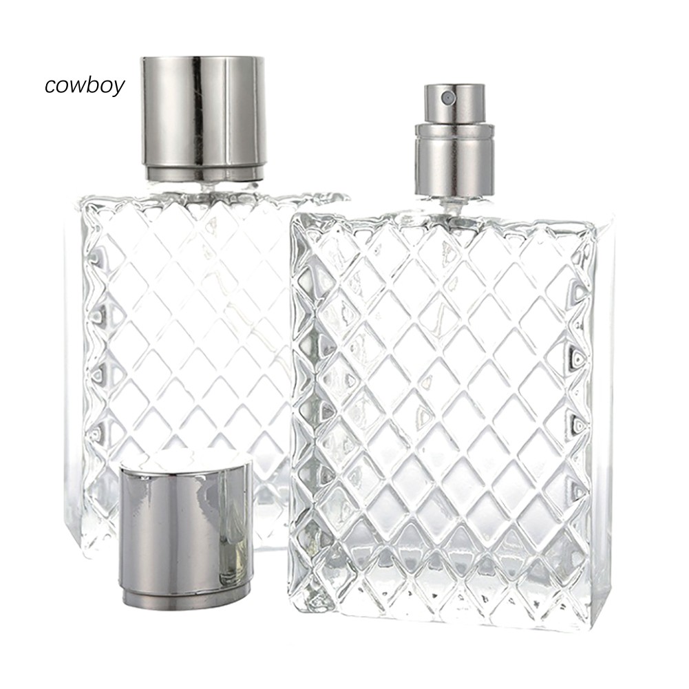 Chai Rỗng Hình Vuông 100ml Bằng Thủy Tinh Trong Suốt Để Chiết Nước Hoa Mang Theo Khi Đi Du Lịch
