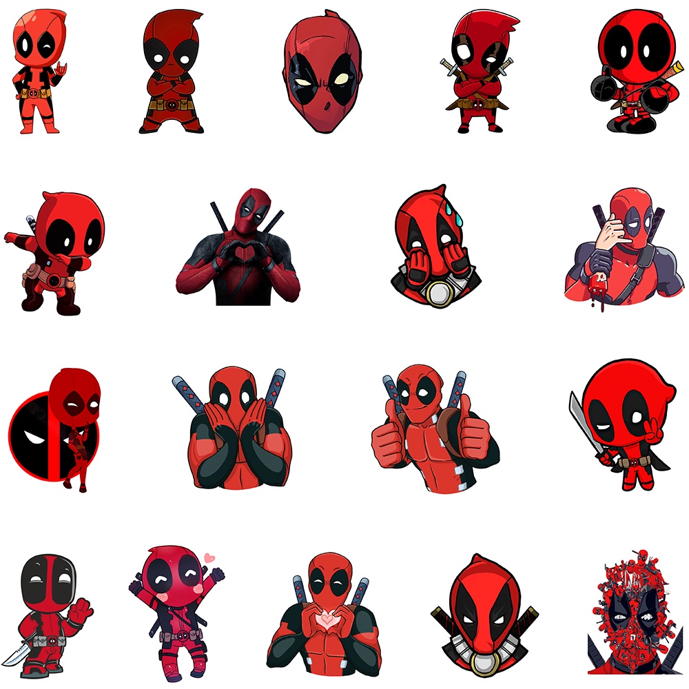 Bộ 10/35 Miếng Dán Hình Deadpool Chống Thấm Nước