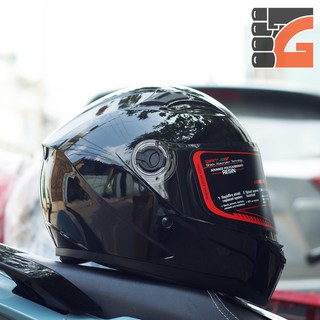 [TẶNGTÚIĐỰNG + KHĂNTRÙM + BH12THÁNG] Nón Fullface AGU đen bóng A138