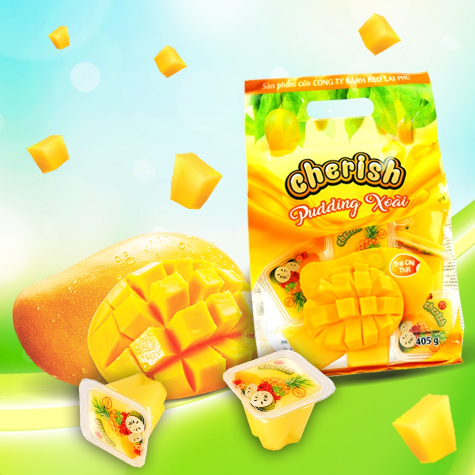 Thạch Pudding Cherish Lai Phú Vị Xoài /Thơm 405g / 850g - chính hãng, date mới