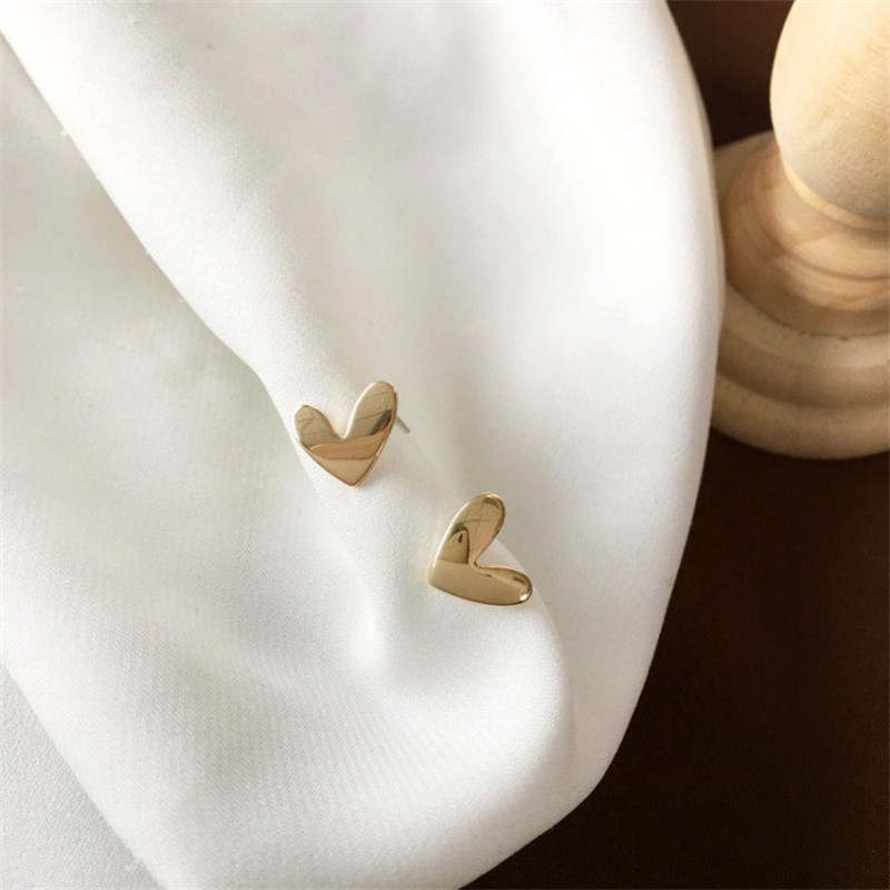 Bông Tai Bạc 925 Hình Trái Tim Nhỏ Đơn Giản Cá Tính C332