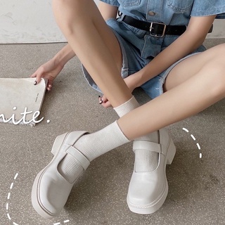 GIÀY NỮ Mary Jane gót vuông quai dán 2 màu đen trắng , siêu ĐẸP (Sẵn hàng)