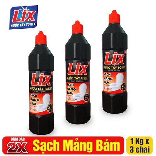 COMBO 3 chai nước tẩy toilet LIX đậm đặc  NTD01