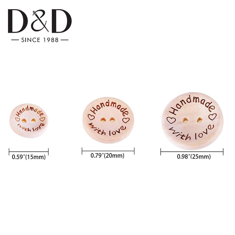 Set 50 Nút Gỗ 2 Lỗ In Họa Tiết Sáng Tạo