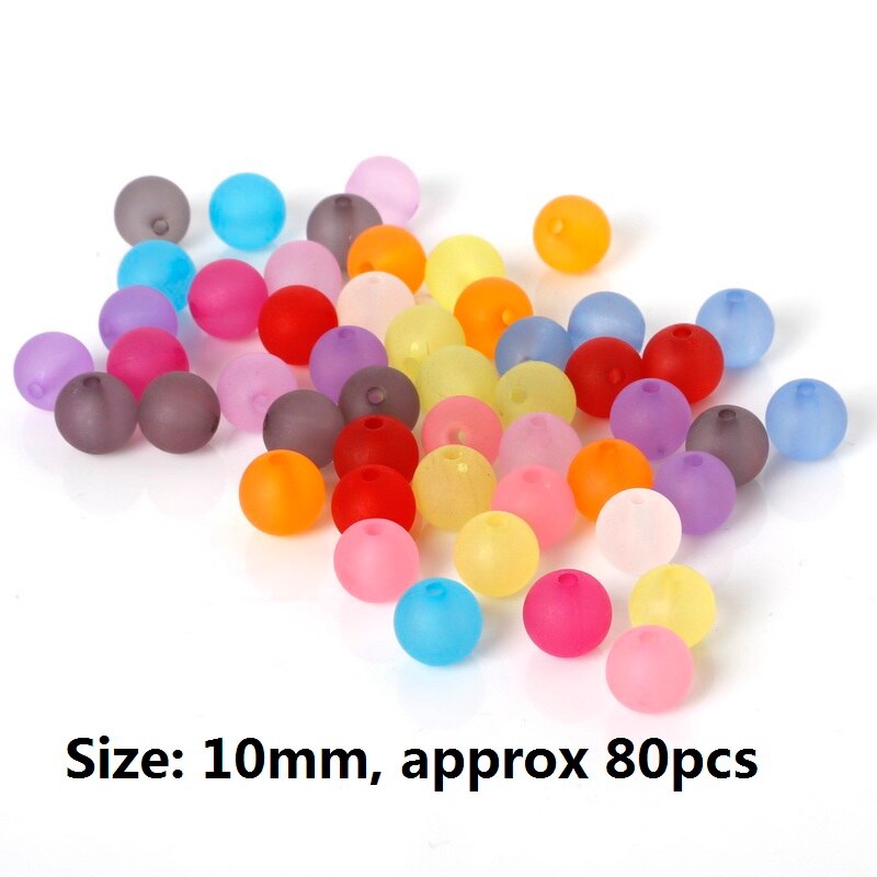 Hạt xâu chuỗi bằng nhựa acrylic hình tròn nhám trong suốt nhiều màu 4mm 6mm 8mm 10mm
