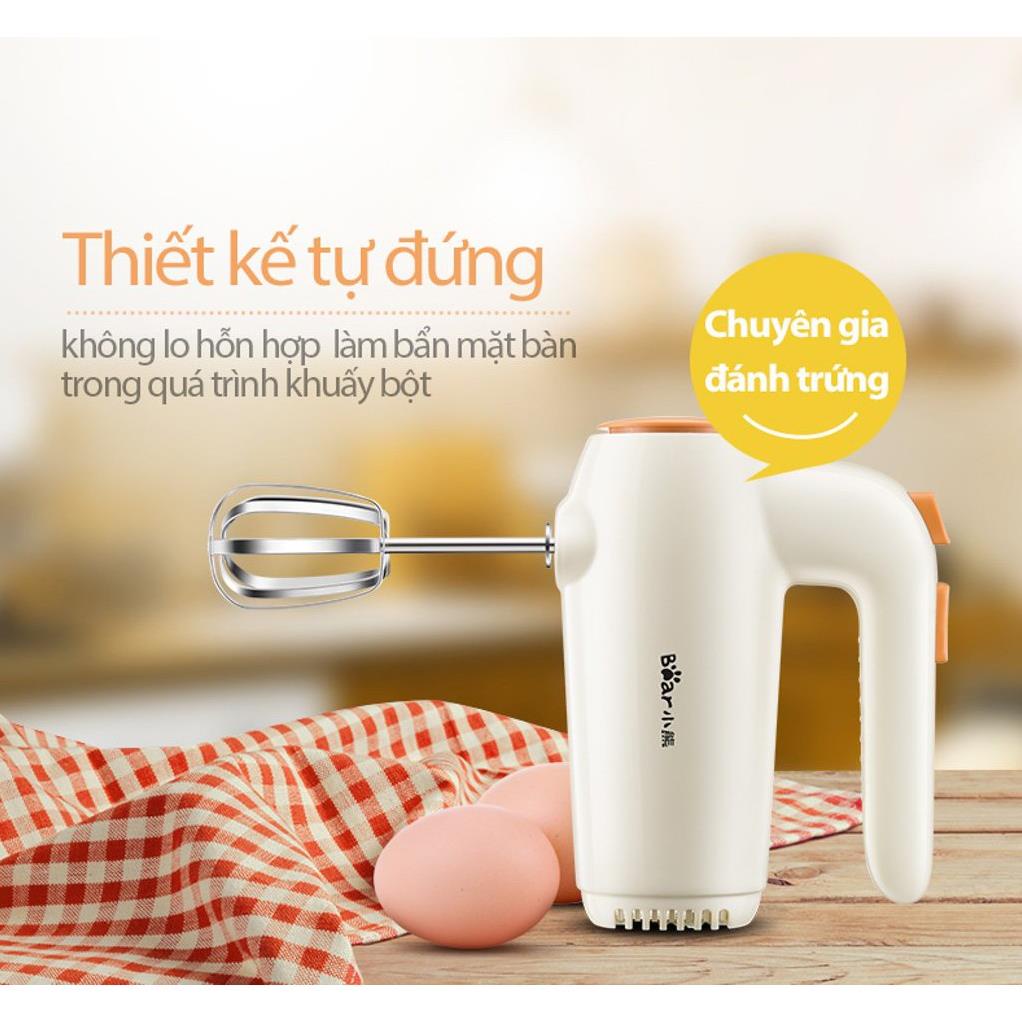 Máy đánh trứng cầm tay mini Bear  DDQ-B01K1 máy đánh kem trứng trộn bột đa năng màu trắng sang trọng, bảo hành 18 tháng