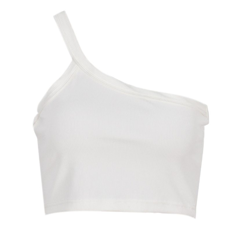 Xiangbao Áo Tank Top Dệt Kim Mỏng Không Tay Hở Lưng Một Bên Vai Mùa Hè Gợi Cảm Cho Nữ