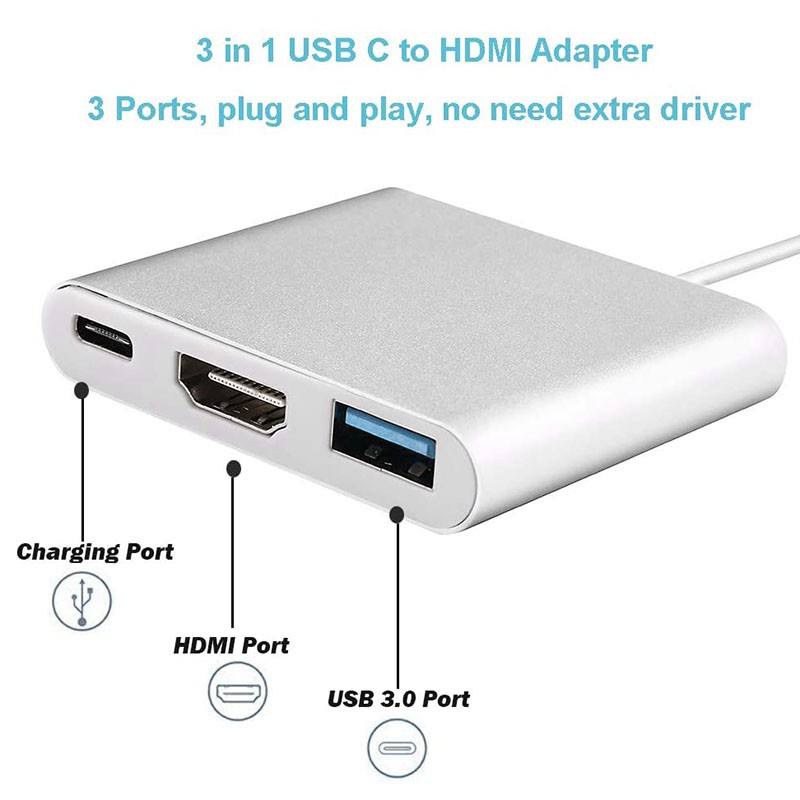 Cáp Chuyển Đổi Type-C Sang Usb Cho Apple Usb-C Digital Av Mj1K2Am / A Hdmi Và Usb New Fw3