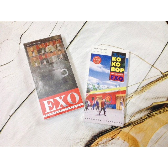 Postcard EXO, postcard Kpop ( gồm 30 postcad, 30 lomo card và 120 hình dán)