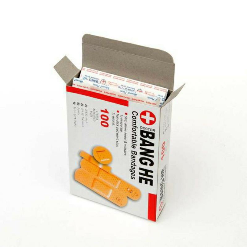 Set 100 băng keo cá nhân 4 kiểu khác nhau chống thấm nước bảo vệ vết thương tiện dụng