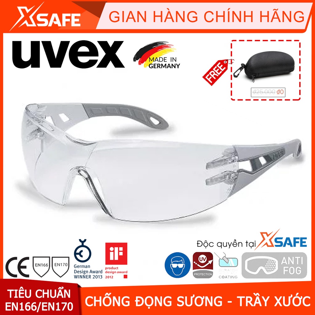Kính bảo hộ UVEX PHEOS GUARD 9192215 chống bụi, không đọng sương, trầy xước, ngăn chặn tia UV, dùng đi xe máy, làm việc
