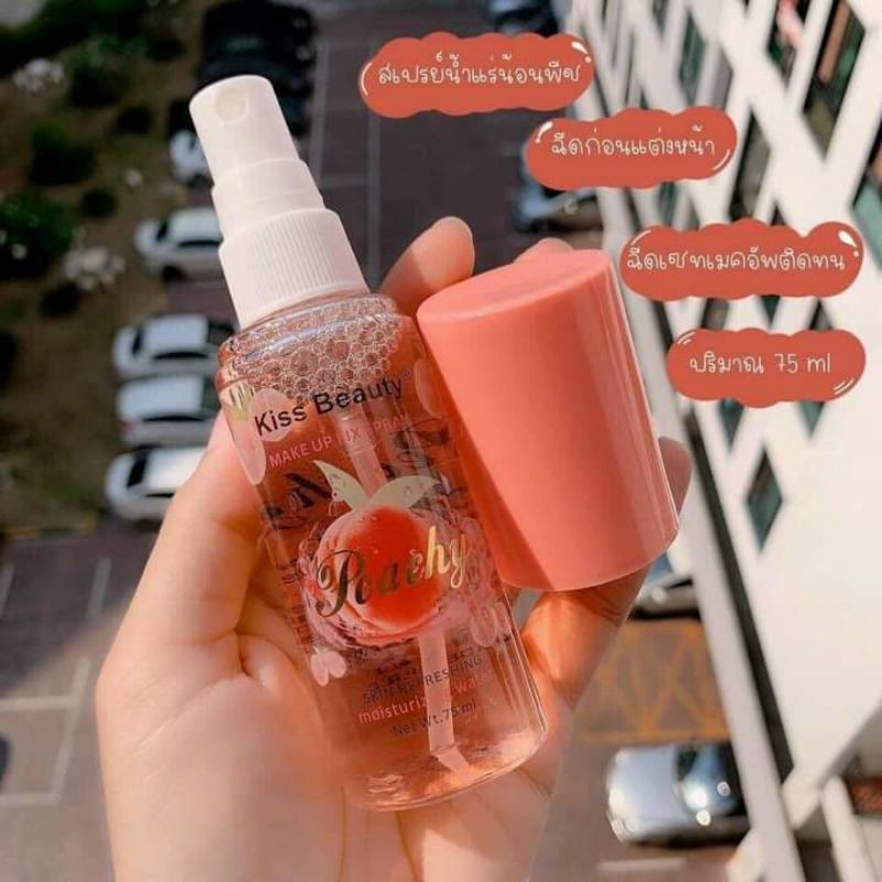 🍑🍑[CHÍNH HÃNG] XỊT KHOÁNG ĐÀO KISS BEAUTY MAKEUP FIX SPRAY PEACH 75ML 🍑🍑 | BigBuy360 - bigbuy360.vn