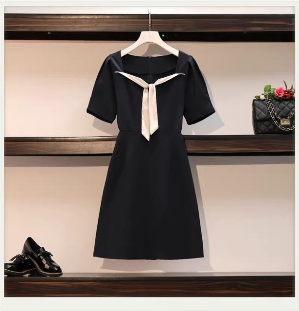 Bigsize M-4XL Đầm công sở cổ thắt nơ cách điệu dáng dài/ngắn