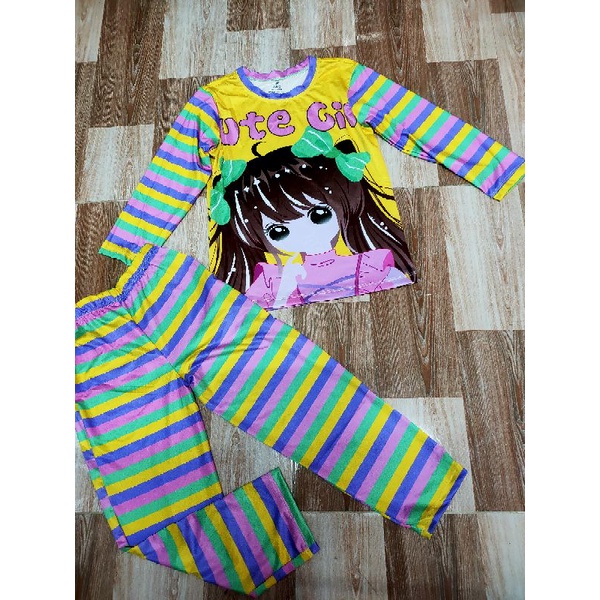 Bộ tay dài quần dài thun lạnh 3d loại 1 shop cho bé gái size đại