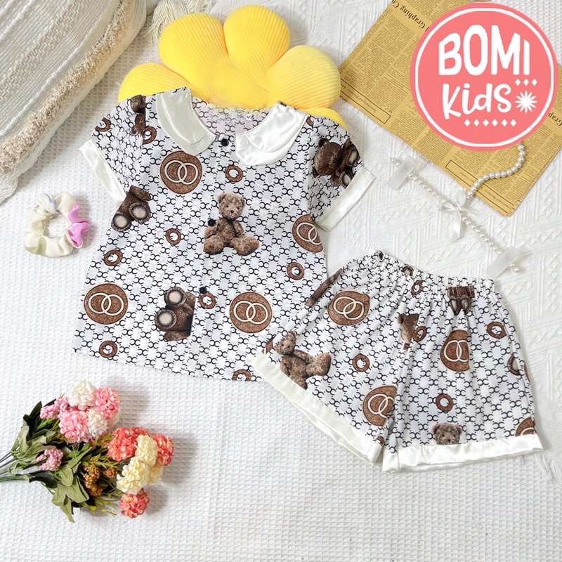 [ 10KG - 32KG ] Đồ Bộ Bé Gái Pijama lụa Mango mềm mịn cho bé gái_BM19