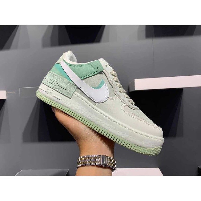 pass giày nike air force 1 shadow màu xanh mint hàng rep 1:1