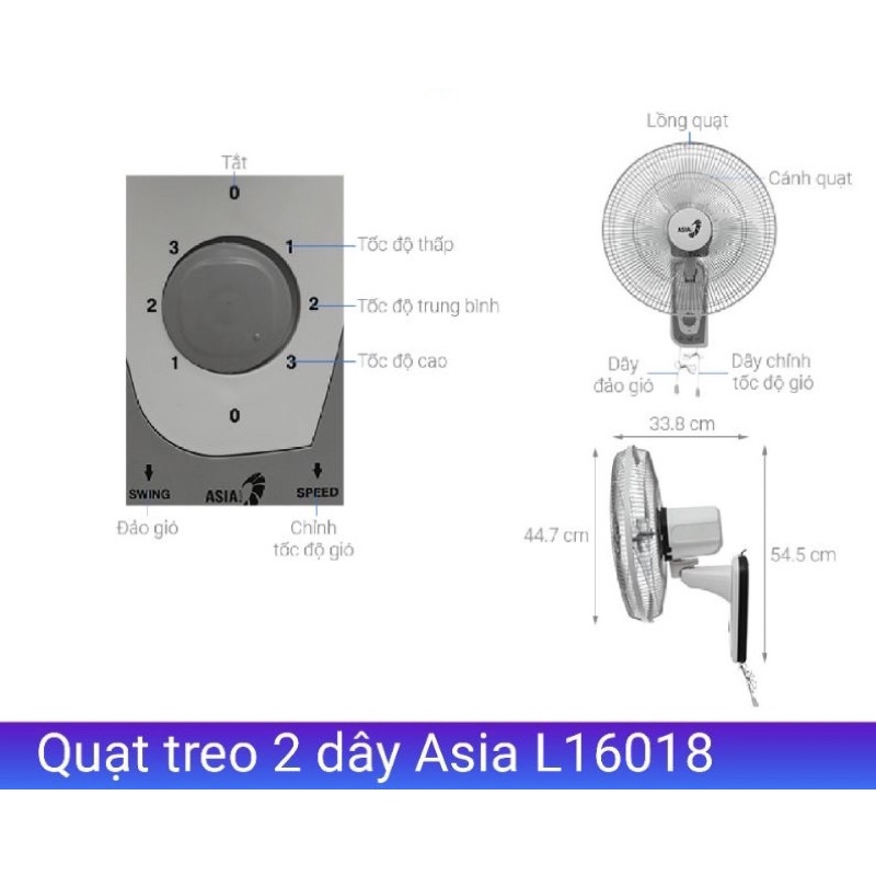 Quạt treo remote Asia 55w mẫu mới 2022,Bảo hành chính hãng 3 năm