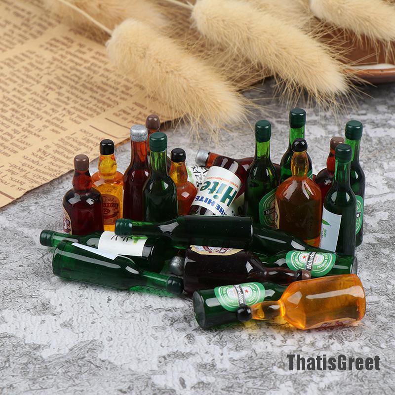 Bộ 8 Mô Hình Chai Rượu Nhỏ Xinh Trang Trí Nhà Búp Bê Tỉ Lệ 1: 12