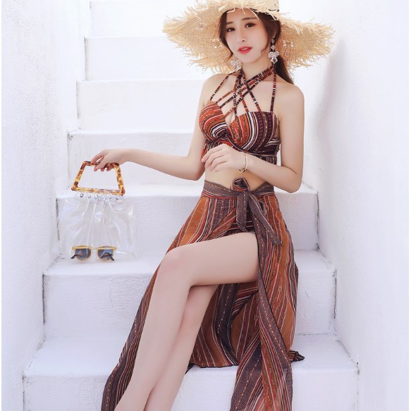 CÓ SẴN BIKINI đồ đi biển 3 mảnh thổ cẩm