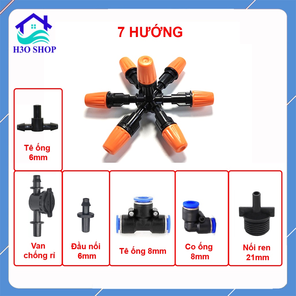 Béc phun sương 7 hướng cam , béc tưới cây
