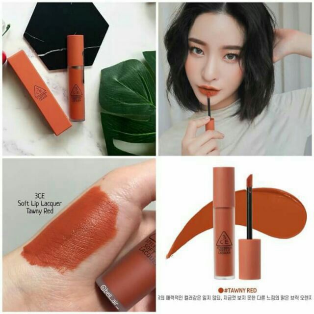 Son kem lì 3CE SOFT LIP LACQUER màu TAWNY RED CAM CHÁY