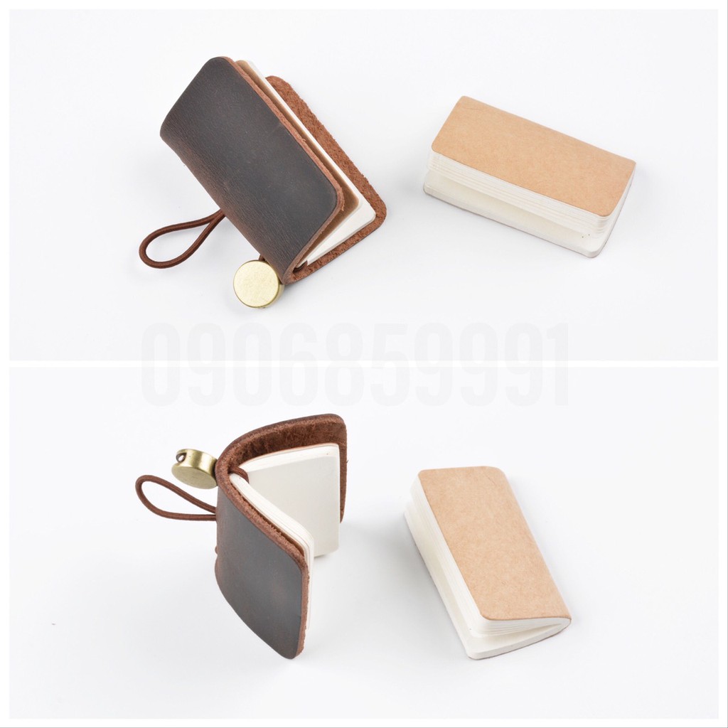 Sổ tay ghi chép cá nhân notebook mini Midori da thật