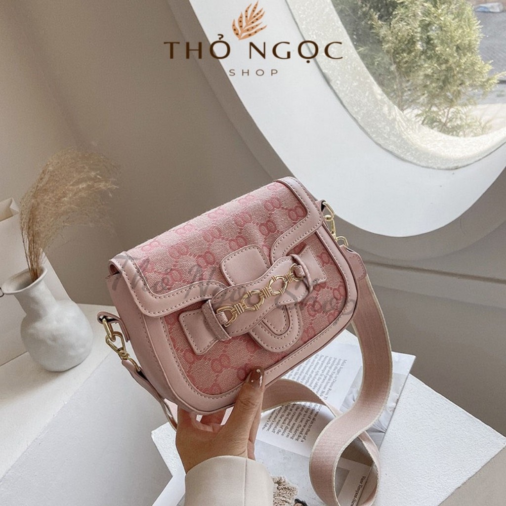 Túi Đeo Chéo Nữ Họa Tiết ❤FreeShip❤ Túi Xách Nữ Đeo Chéo Dây Bản To Chất Da Đẹp Size 20