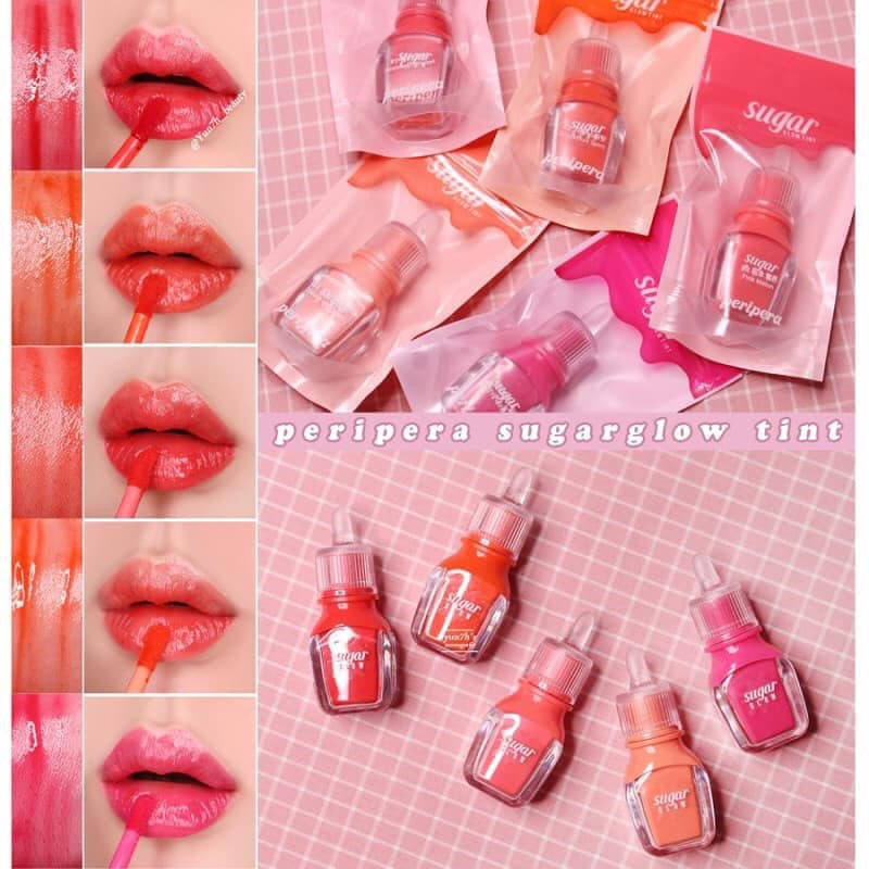 Son Peripera Sugar Glow Lip Tint Về Màu 01,04.