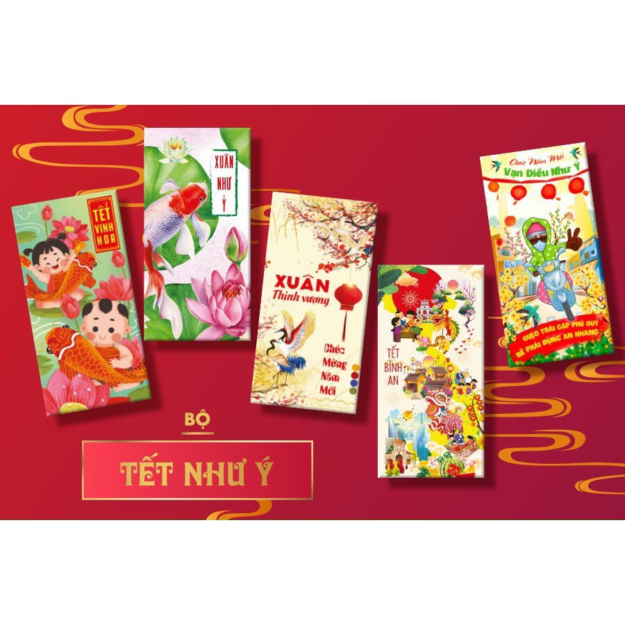 ( Deal 1k ) Bao lì xì tết Tân Sửu 2021 hỗ trợ túi nilon