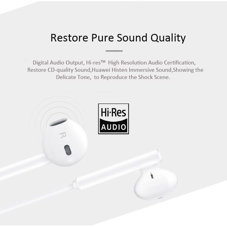 Tai nghe Huawei 33cm Type C âm thanh sống động 100% cho Huawei P20 P30 P40 Pro Mate20