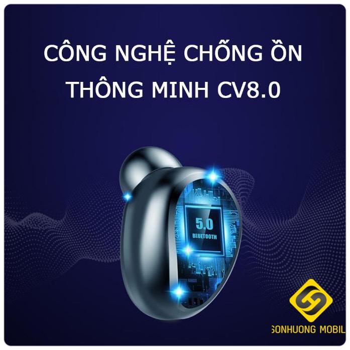 [ Hàng Chính Hãng ] Tai Nghe Bluetooth True Wireless AMOI F9 V5.0 Cảm Ứng Vân Tay, Dock Sạc có Led Báo Pin Kép