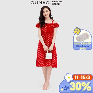 Đầm xòe dây vai GUMAC DB3250