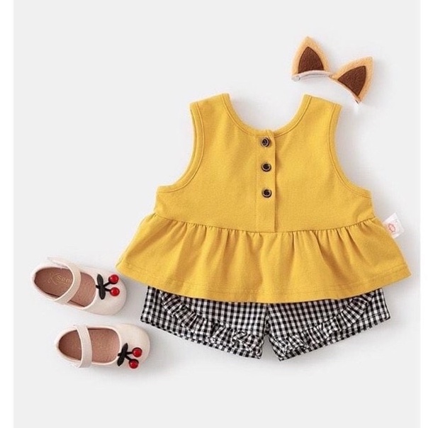 Bộ áo váy quần kẻ cho bé gái,chất Cotton co giãn 4 chiều thoải mái,cho các bé gái 2-6 tuổi