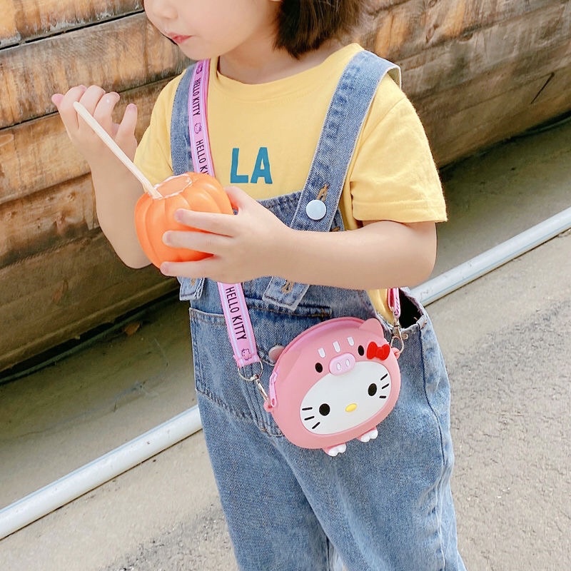 Túi đeo chéo silicon Hello kitty