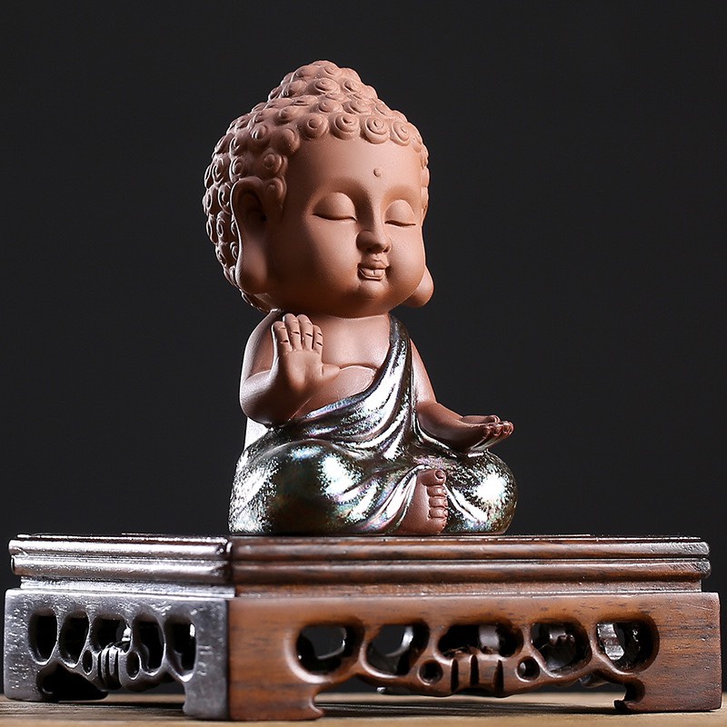 Tượng phật Gốm Cao cấp để taplo xe ô tô - Tượng phật Phật tổ gốm