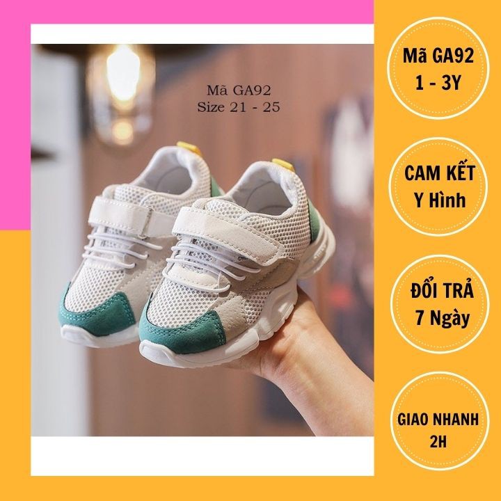 Giày thể thao cho bé trai bé gái 1 - 3 tuổi siêu nhẹ kháng khuẩn mang êm chân phong cách Hàn Quốc GA92