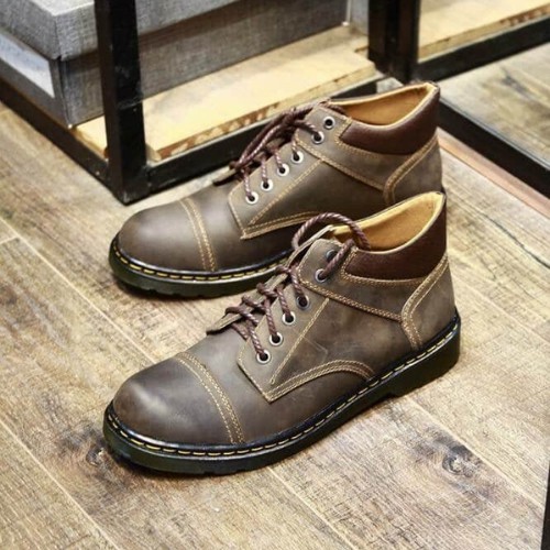 Giày Nam GU CHẤT Da Bò Vintage Cột Dây Cổ Thấp | BigBuy360 - bigbuy360.vn