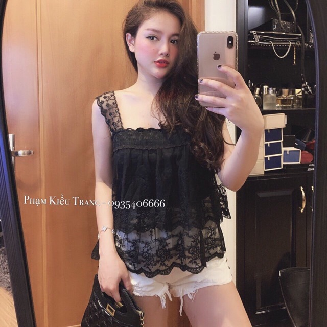 [Mã WASKT410K giảm 10K đơn 50K] Áo ren 2 dây( ảnh+ video)