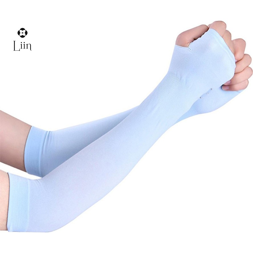 Găng tay Linbi xỏ ngón ống chống nắng cao cấp chất thun mềm thoáng mát và thấm hút mồ hôi SP010