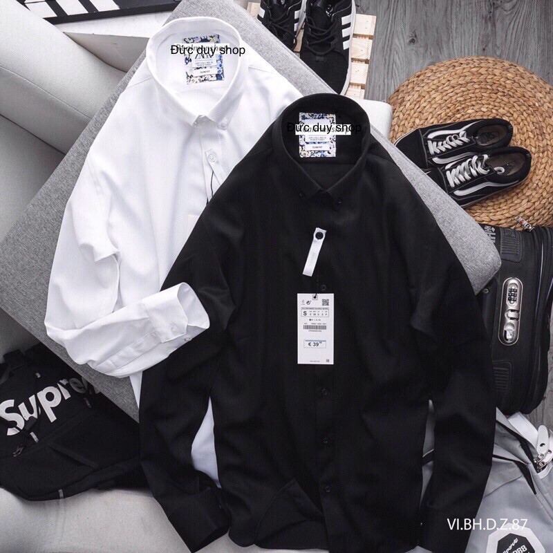Áo Sơmi Basic lụa vân chéo