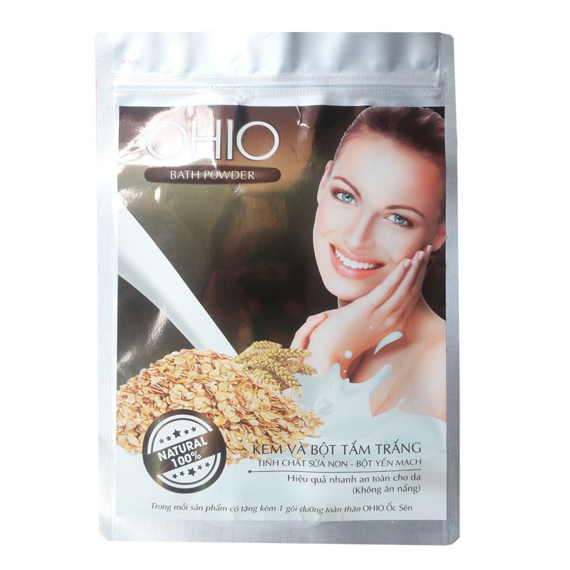 Kem và bột tắm trắng tinh chất Sữa Non và Bột Yến Mạch OHIO ỐC SÊN NEW DAY (150g)