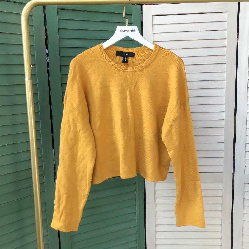 croptop vàng dài tay sz S new 99%