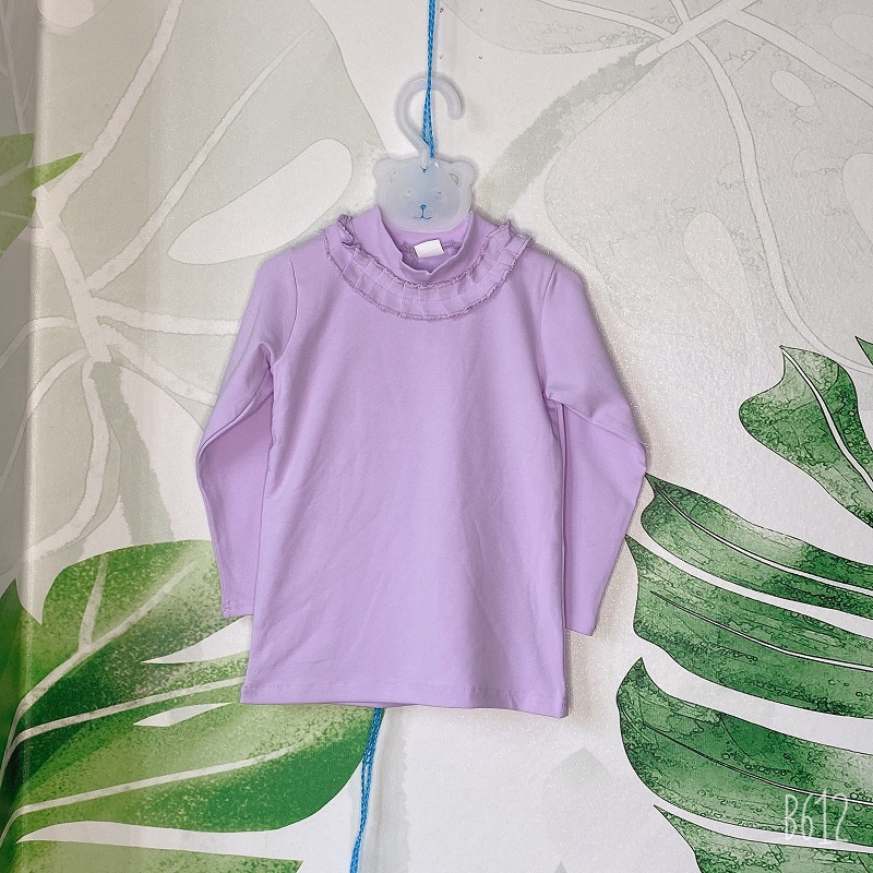 Áo giữ nhiệt áo cotton len cổ 3 phân bèo cổ cho bé gái 12-30kg 7 mầu XHN1099